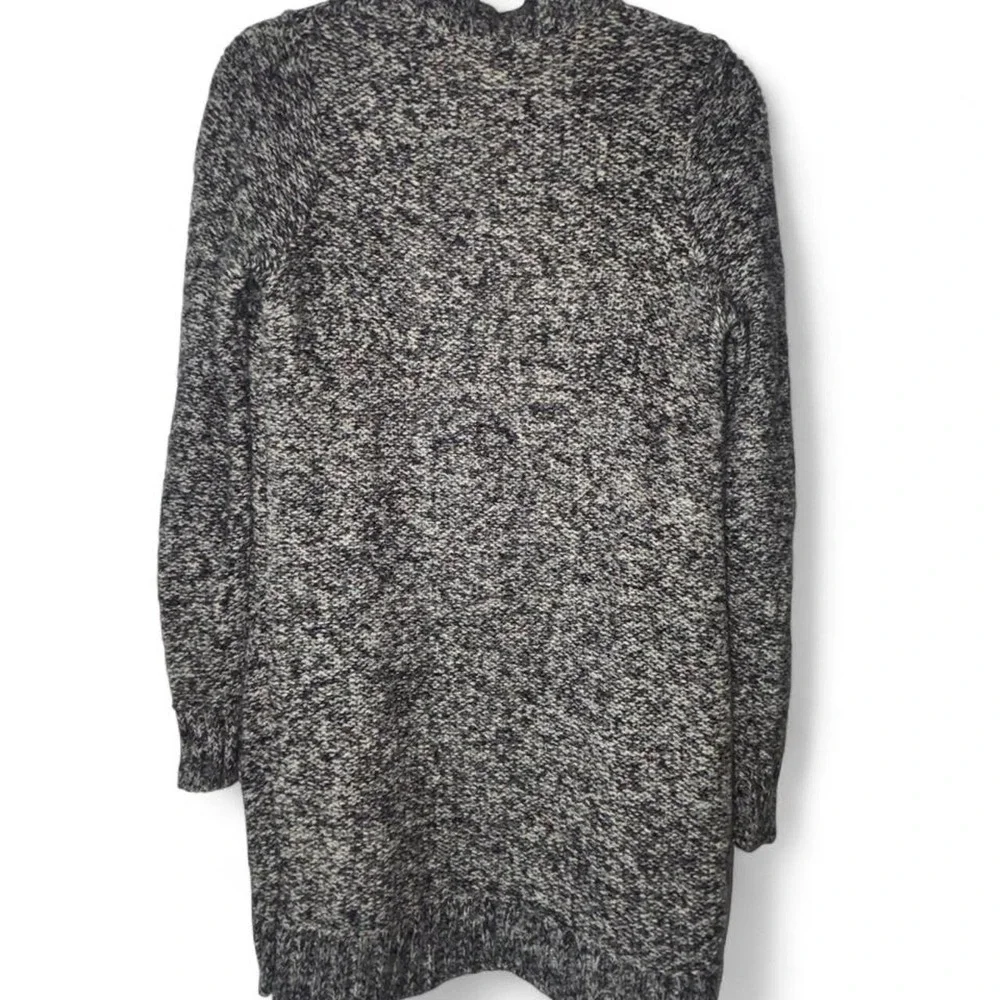 Hollister Chunky Knit Gray Speckled Cardigan Sweater Y2K Open Front Pockets